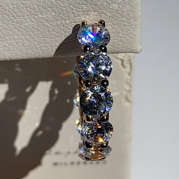 Uternity Hoop Earrings Sterling Silver 925 14K YG - Picture 12 of 12